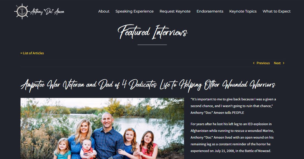 Amputee War Veteran and Dad of 4 Dedicates Life to Helping Other Wounded Warriors