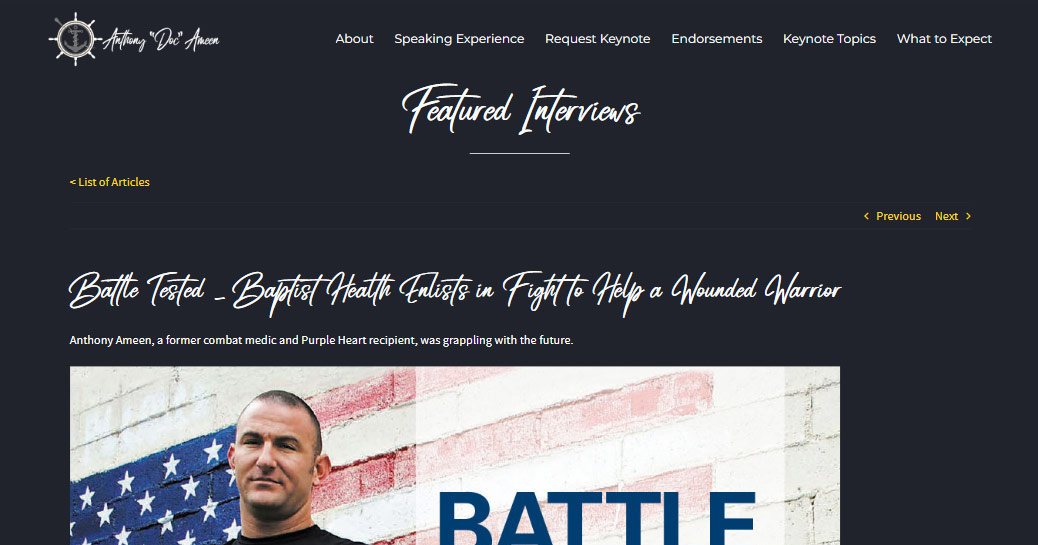 Battle Tested – Baptist Health Enlists in Fight to Help a Wounded Warrior