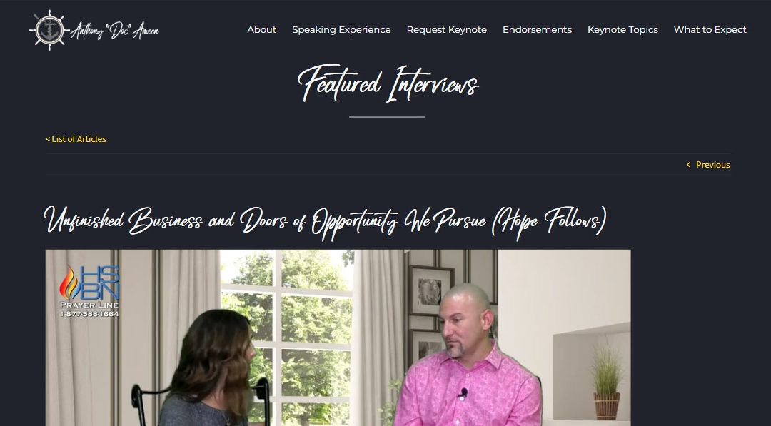 Unfinished Business and Doors of Opportunity We Pursue (Hope Follows)